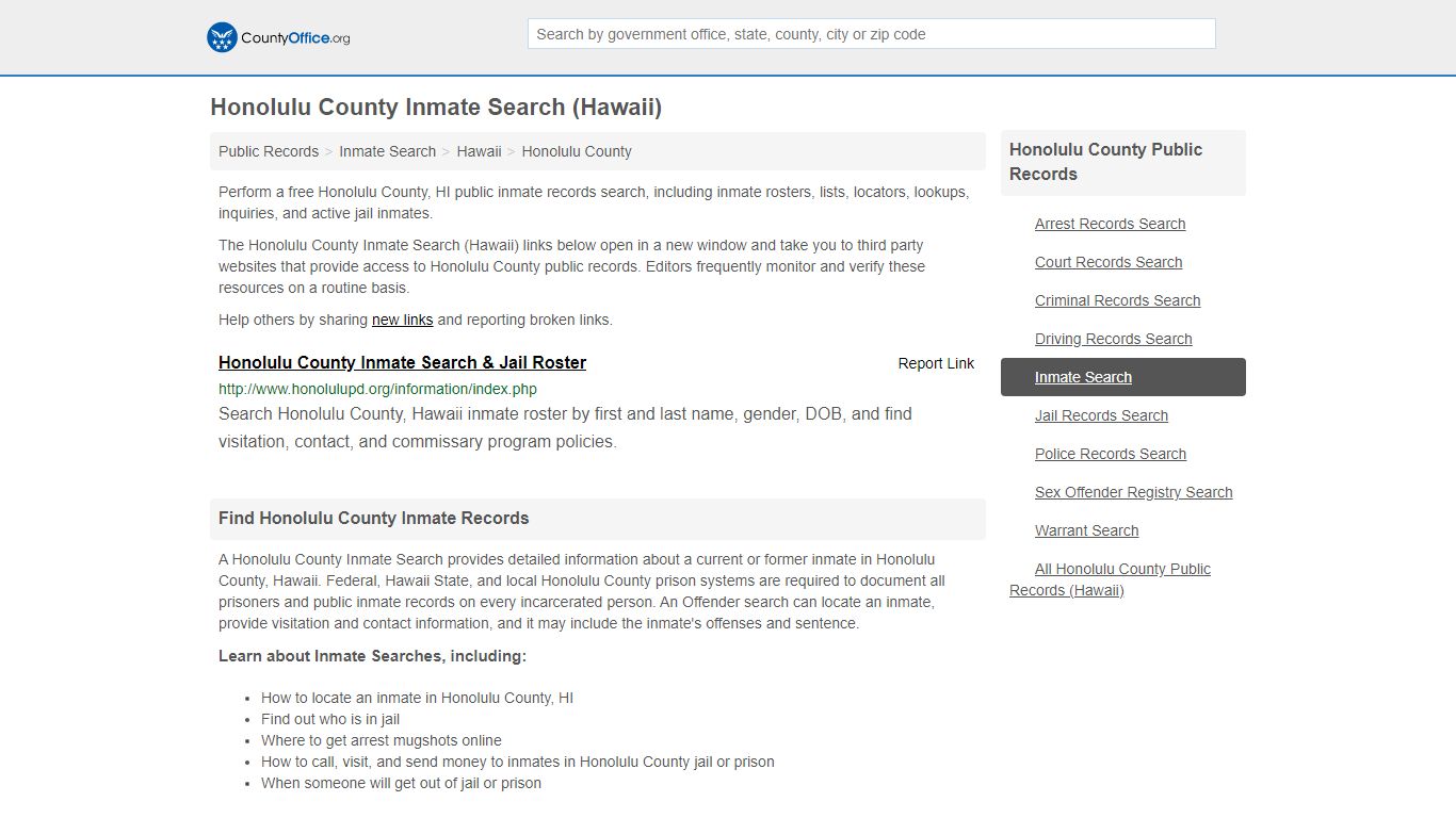 Inmate Search - Honolulu County, HI (Inmate Rosters ...