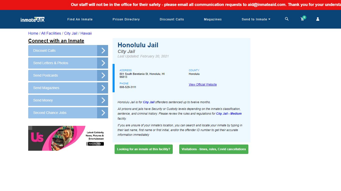 Honolulu Jail | Inmate Locator